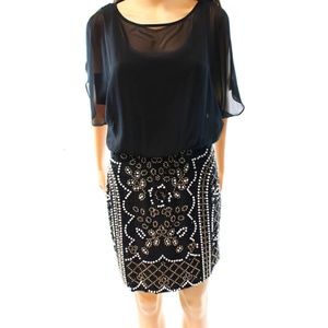 Xscape Black Size 2 Chiffon Dress Embellished